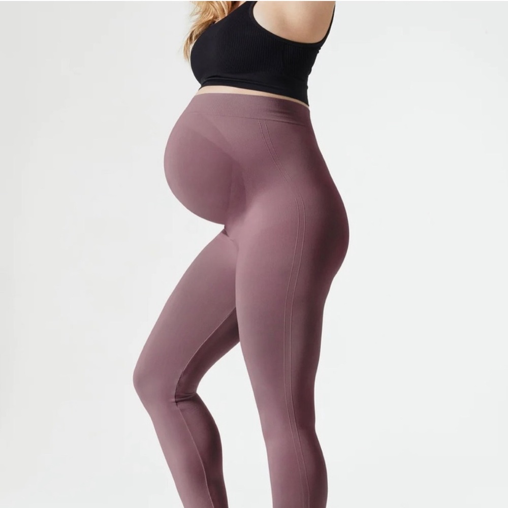 BLANQI Maternity Belly Support Opaque Comfy Stretch Leggings in Soft Fawn XL